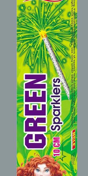 10 CM GREEN SPARKLERS